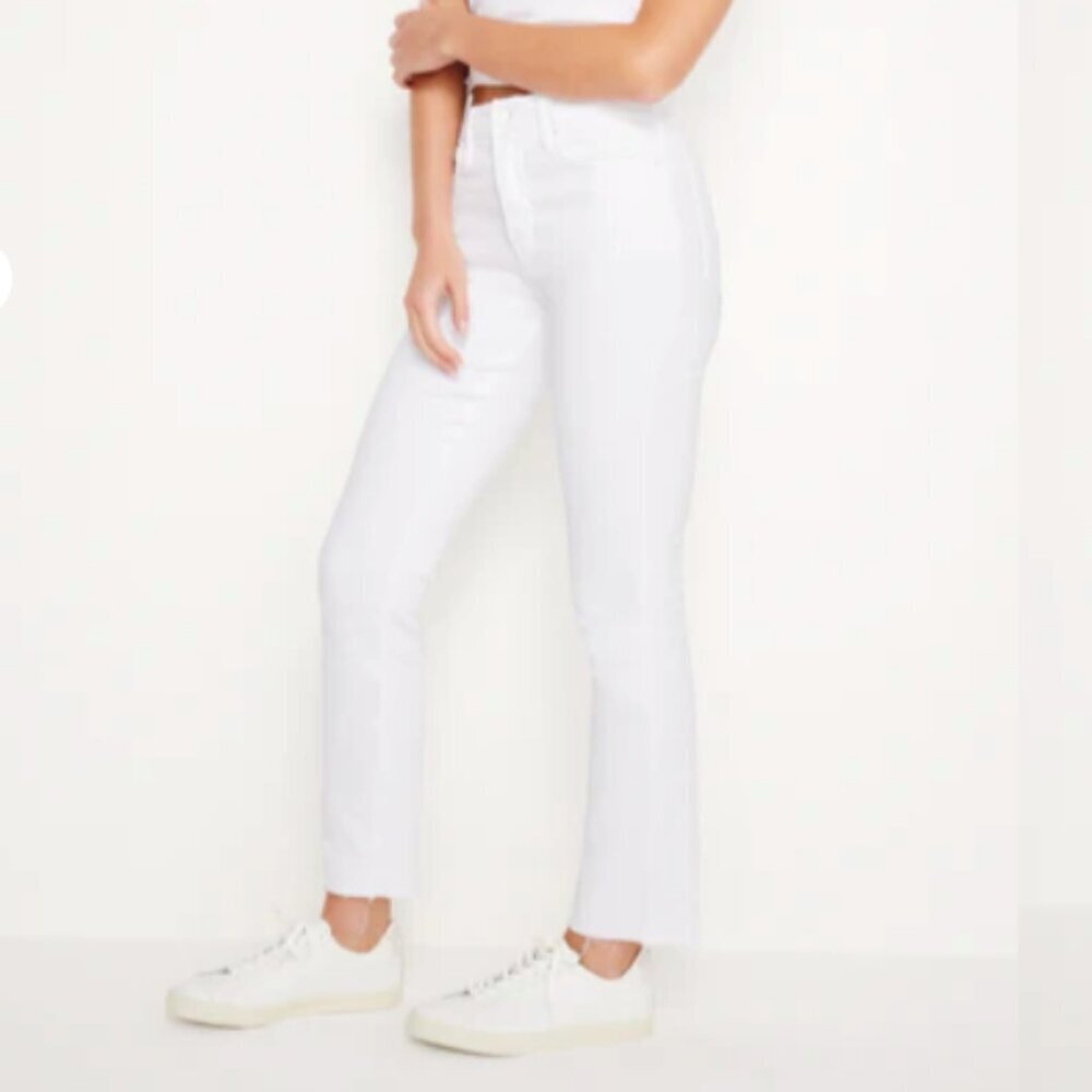 Good American Straight Ankle Jeans in White Size 0/25